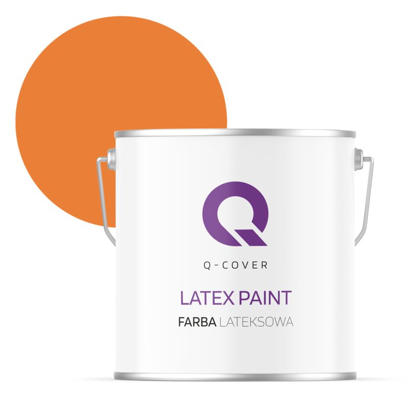 Farba Lateksowa Do Ścian i Sufitów Q-Cover Pomarańczowy intensywny H5933 Głęboki Mat 5L