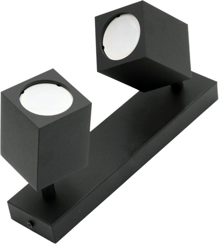 Kinkiet ścienny IdeaLED Quantus czarny 2 x GU10 x 40W IP20 wym: 15 x 26 x 6 cm - 1 szt.