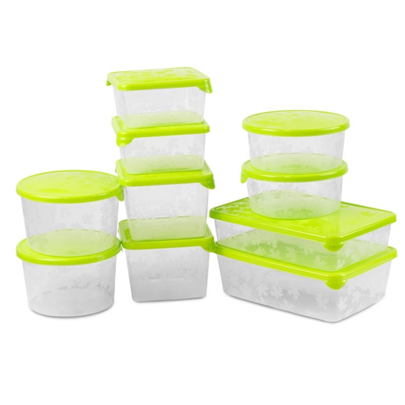 Pojemniki EDANTI Zestaw Plastikowych Do Żywności Pojemniki Zielony 10 szt.