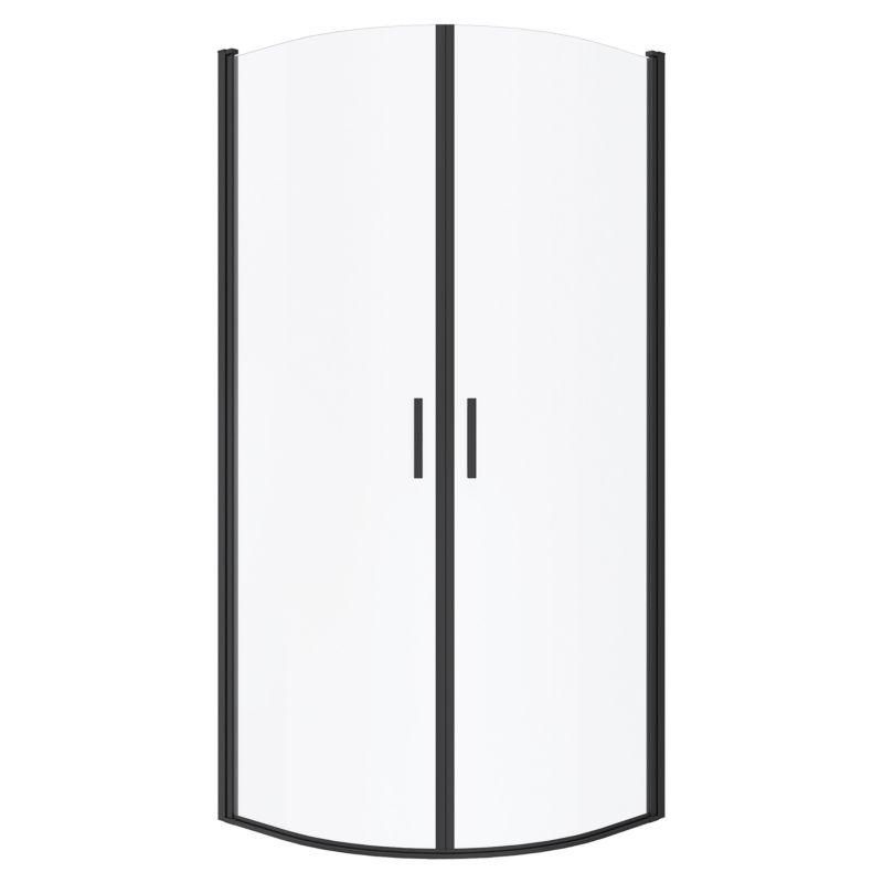 Kabina prysznicowa SEVANTE 80x80 półokrągła uchylna CEFALU czarna 1 szt.