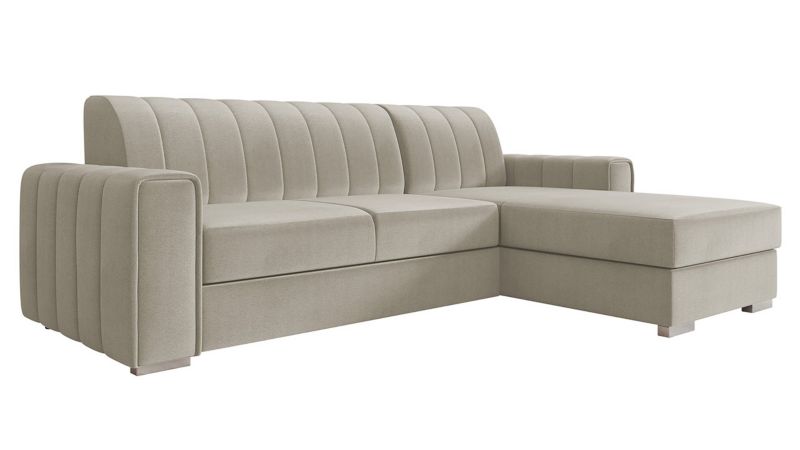 Narożnik z funkcją spania MIRJAN 24 Kenzo prawy beżowy plusz 1 szt.