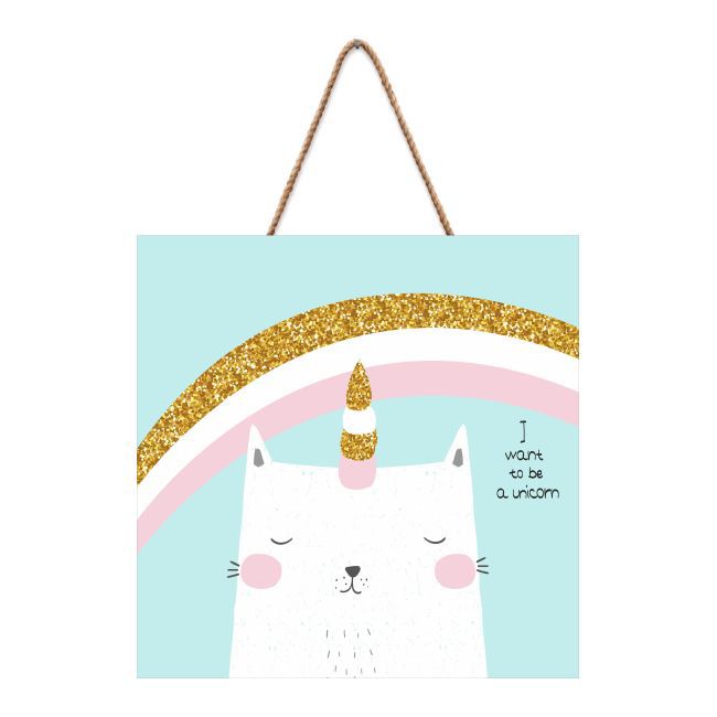 Tabliczka ozdobna Jednorożec 30 x 30 cm