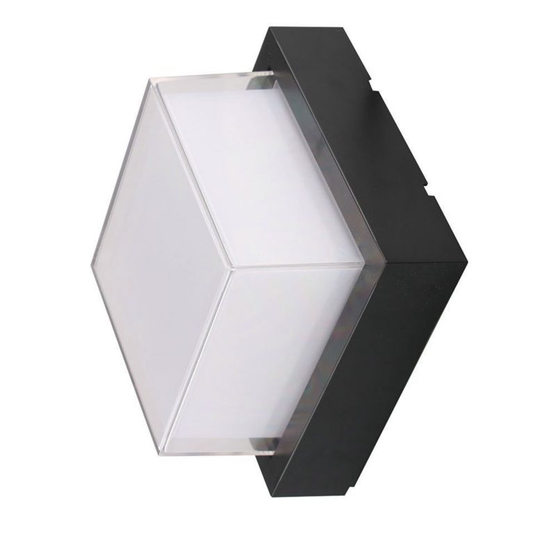 Kinkiet ścienny zewnętrzny V-TAC czarny LED 12W 3000K 1200lm IP65 wym: 16 x 16 x 10 cm tworzywo sztuczne - 1 szt.