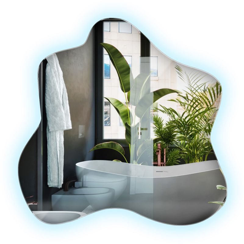 Lustro LED Nieregularne Wiszące Do Łazienki Wallfluent 58x58 cm Zimne oświetlenie 1 szt.