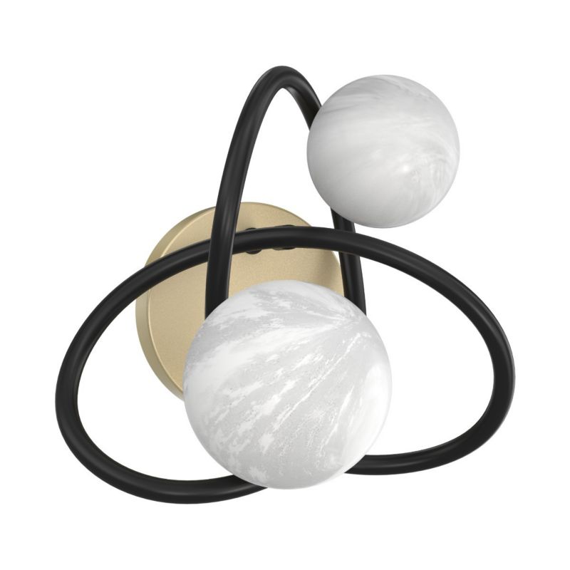 Kinkiet ścienny Zuma Line Nisyro czarno-złoty-biały 2 x G9 x 3.5W IP20 wym: 27 x 25 cm - 1 szt.