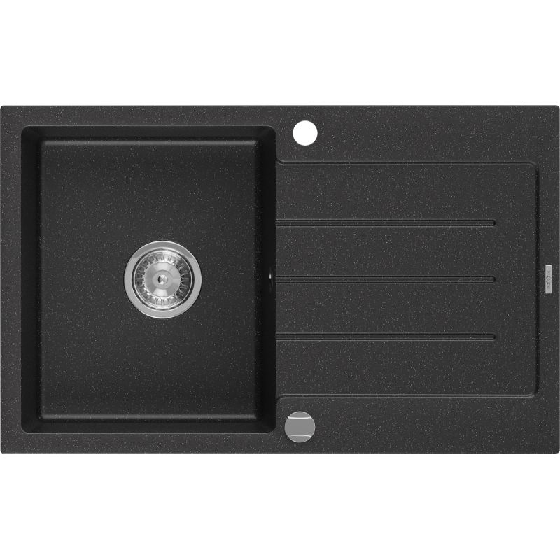 Zlewozmywak wpuszczany Mexen Bruno 1-komorowy czarny/złoty 795 x 495 mm - 6513791010-75-B 1 szt.