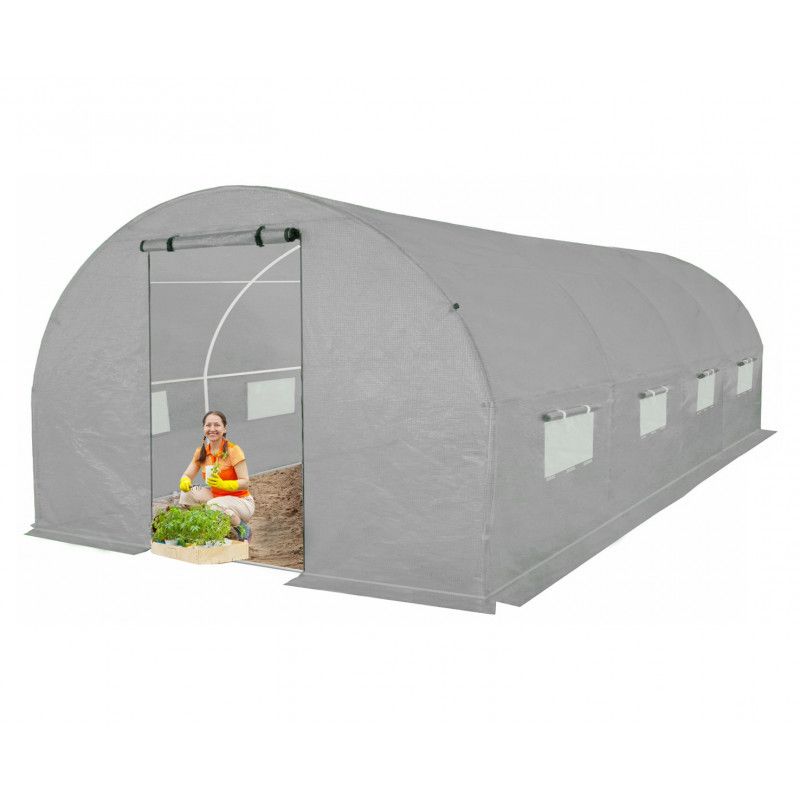 Tunel ogrodowy 4iQ Group 3x6m Szary Folia UV 25mm 1szt.