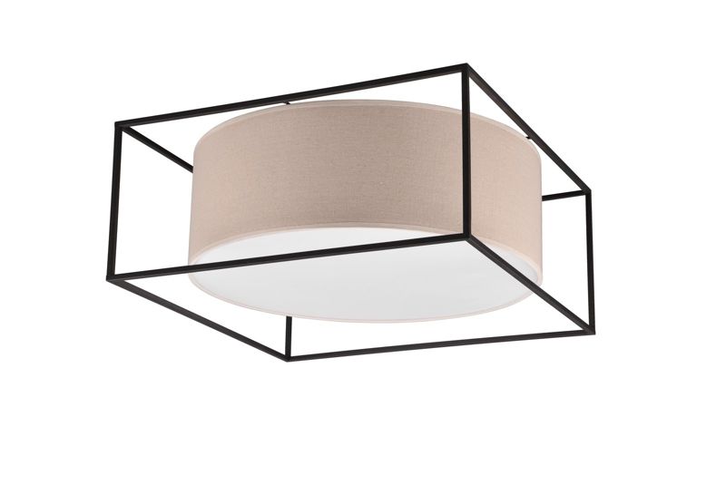 Lampa sufitowa Trio Ross czarno-beżowa wym: 22 x 50 x 50 cm 3xE27 x 25W 1 szt.