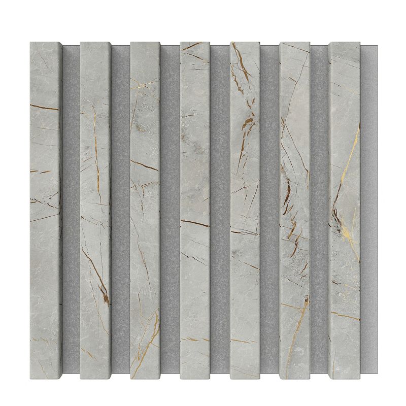 Panel lamelowy akustyczny ścienny mini z filcem Vertical Line MDF 30 x 30 cm szary / kamienny
