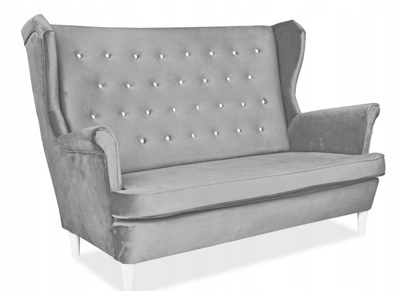 Sofa kanapa uszak do salonu nierozkładana Family Meble Diana jasno szara 1szt