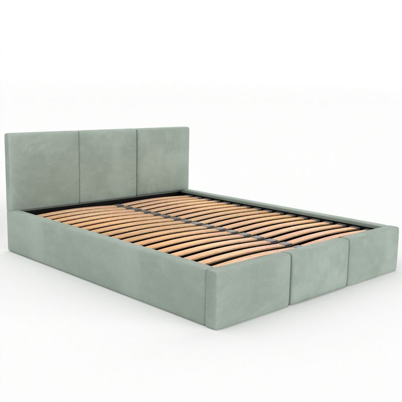 Łóżko podwójne tapicerowane Kobi VALENTINO160x200 pojemnik na pościel - Miętowy 1 szt.