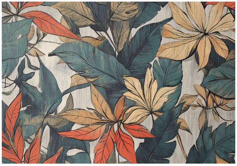 Tapeta Do Sypialni Salonu Kuchni WALLARENA 250x175 cm Dekoracja Fototapeta Liście Abstrakcja 1 szt.