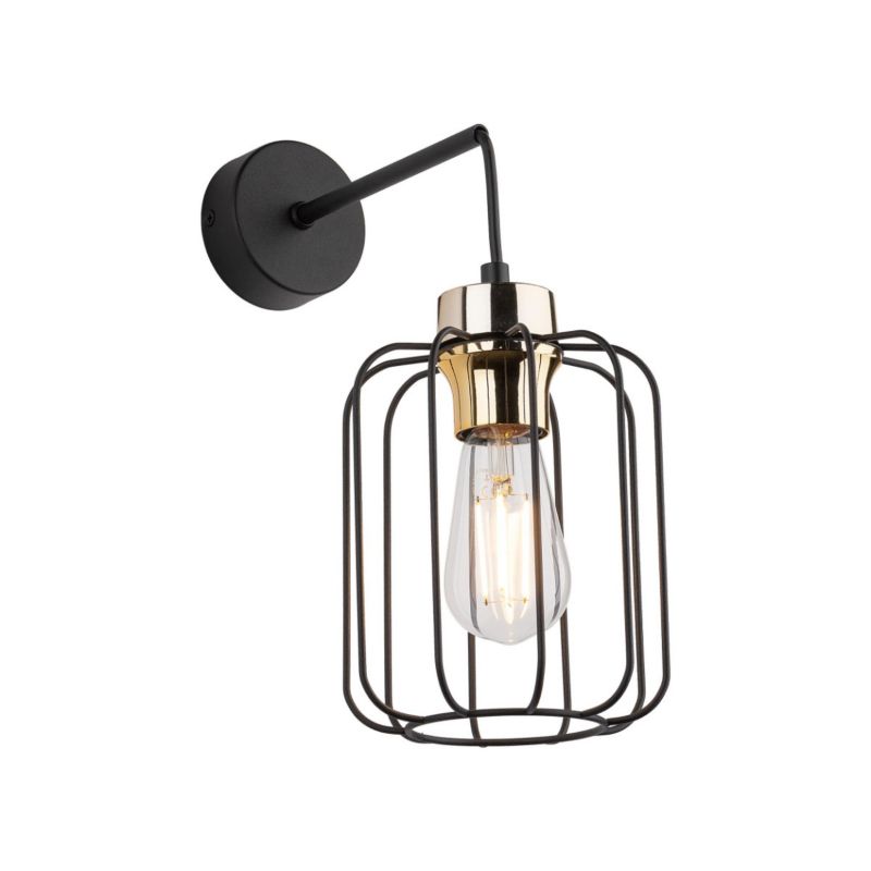 Kinkiet ścienny TK-Lighting Galaxy czarno-złoty 1 x E27 x IP20 wym: 33 x 15 x 26 cm - 1 szt.