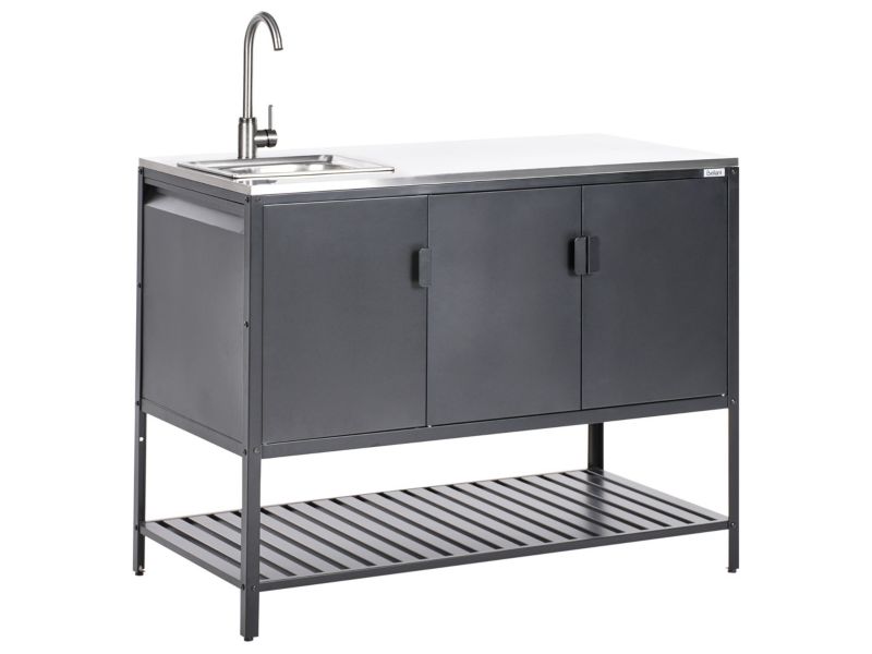 Szafka kuchenna ogrodowa ze zlewem Maenza Metal Czarny 1 szt.