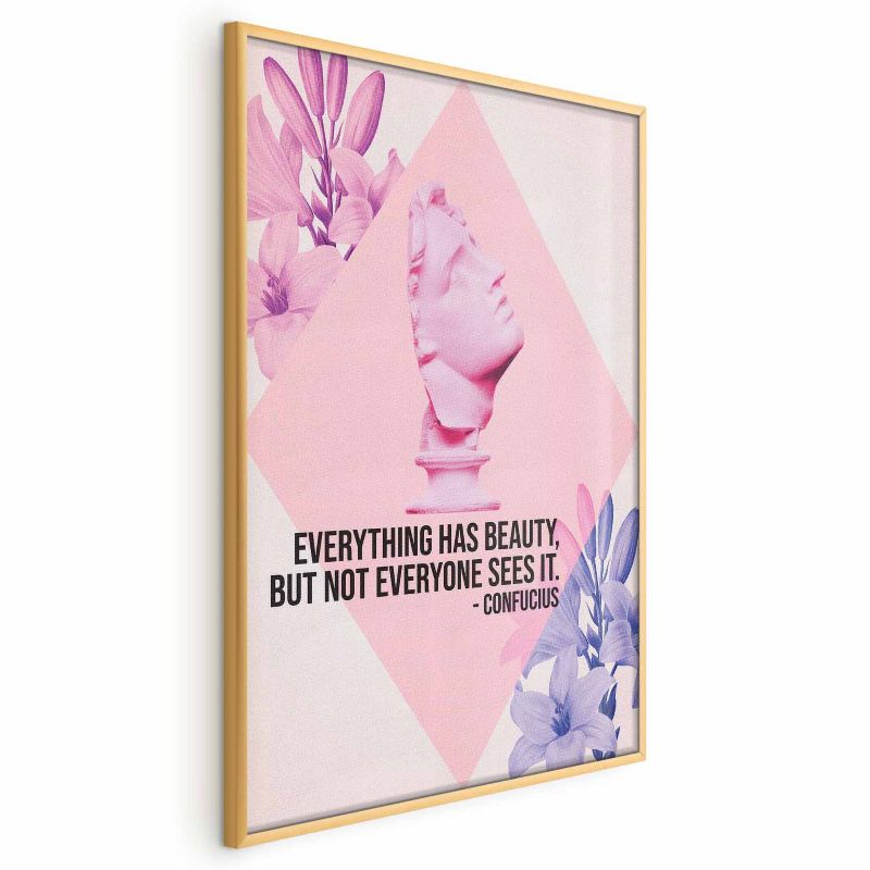 Plakat Artgeist Konfucjusz o Pięknie 40x60 cm z ramą złotą 1 szt