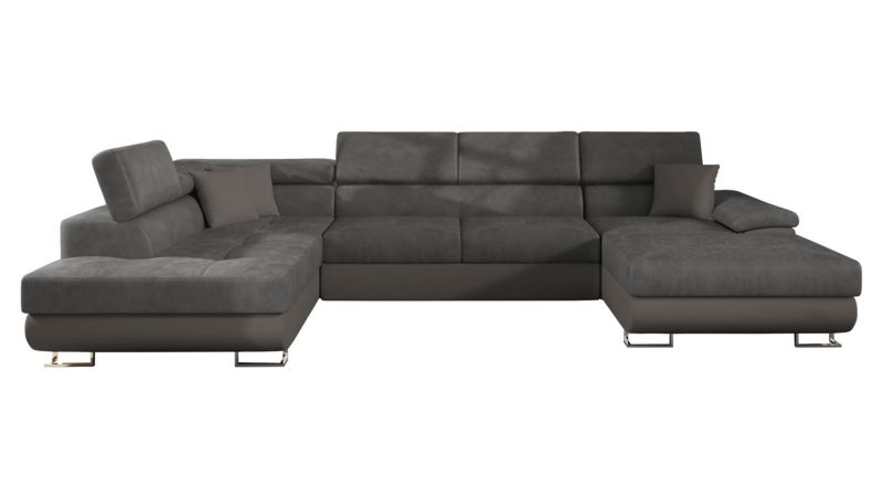 Narożnik z funkcją spania MIRJAN 24 Cotere Bis lewy ekoskóra mysi szary/stalowy szary/ekoskóra mysi szary 1 szt.