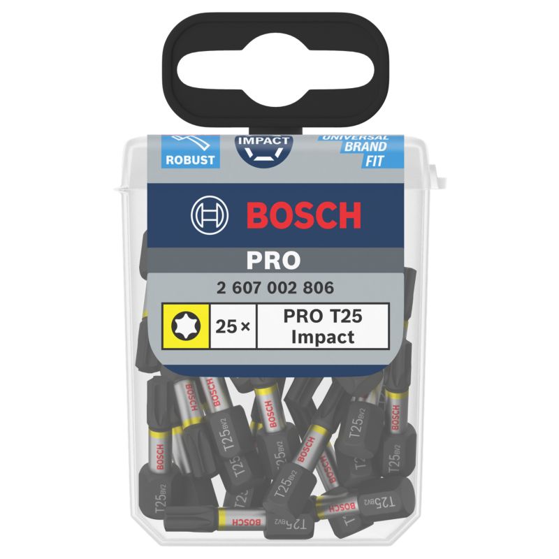 Zestaw bitów udarowych Bosch 25 mm T25 25 sztuk