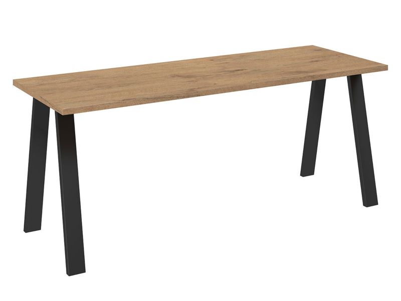 Stół industrialny MIRJAN 24 Kleo 185x67 dąb lancelot / czarny 1 szt.