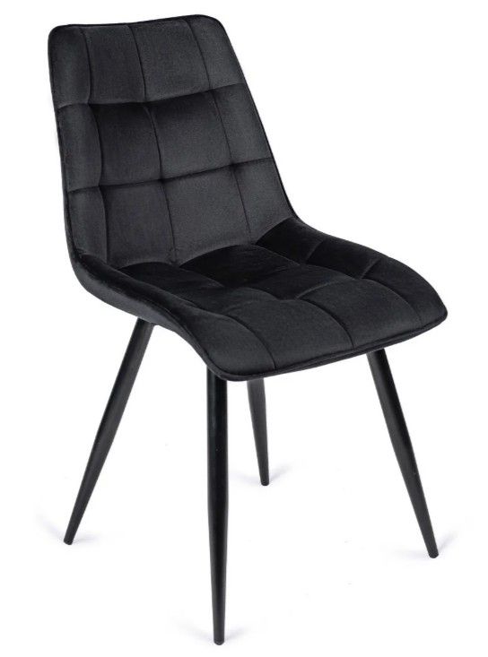 Krzesło Tapicerowane Rio Mebel Elite Welurowe Czarne 1 szt
