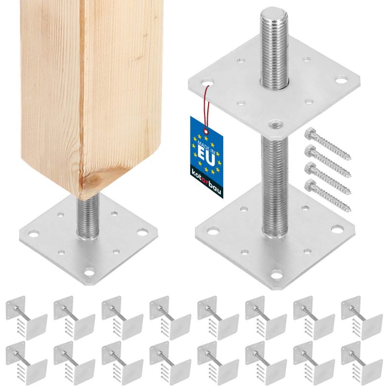 Podstawa słupa KOTARBAU regulowana pręt gwint 160x250 mm 16 szt.