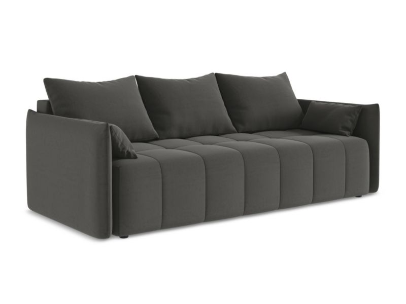 Kanapa 3-osobowa z funkcją spania LaMiaSofa BOLSENA z tkaniny welwetowej 225x105 cm stalowy 1 szt.