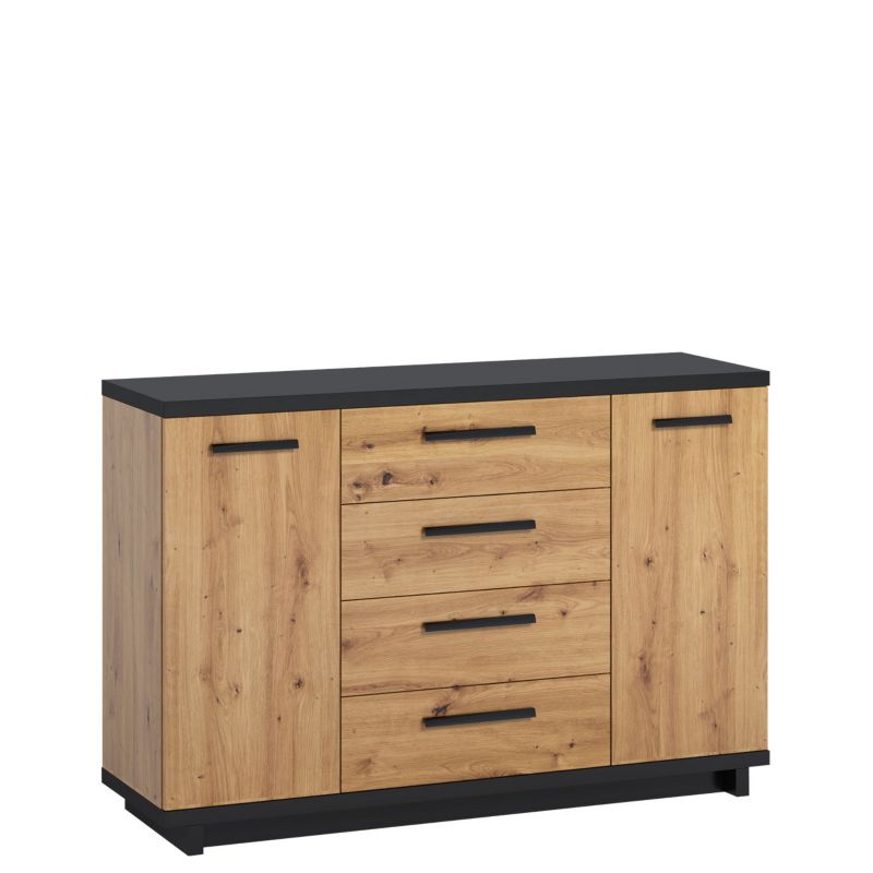 Komoda MIRJAN 24 Ines K2D4SZ dąb artisan + czarny mat 1 szt.
