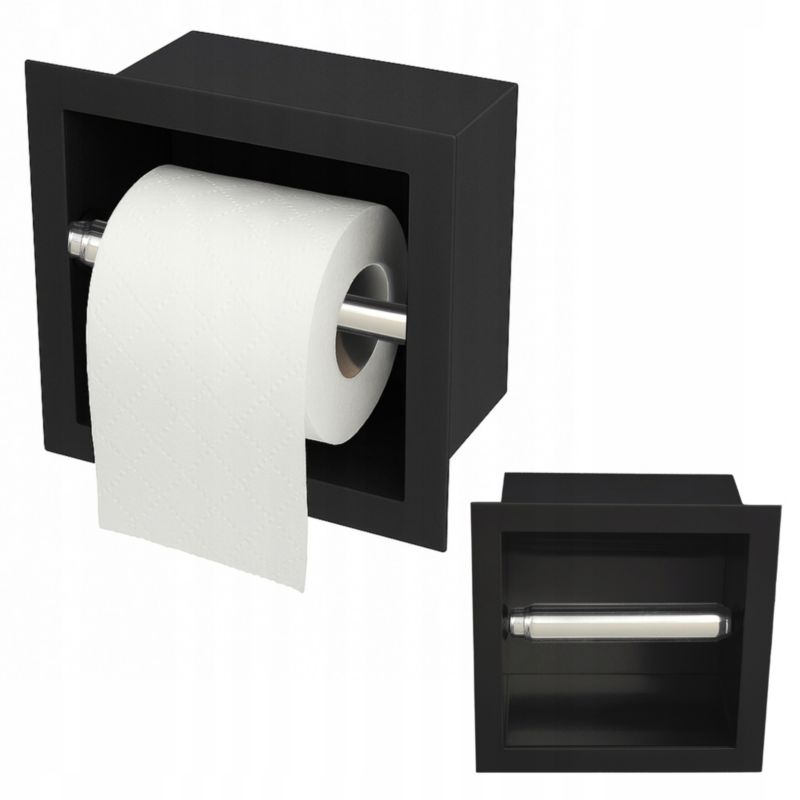 Uchwyt wnękowy na papier Estiva BAQ Black 16x16x9 cm czarny 1 szt.
