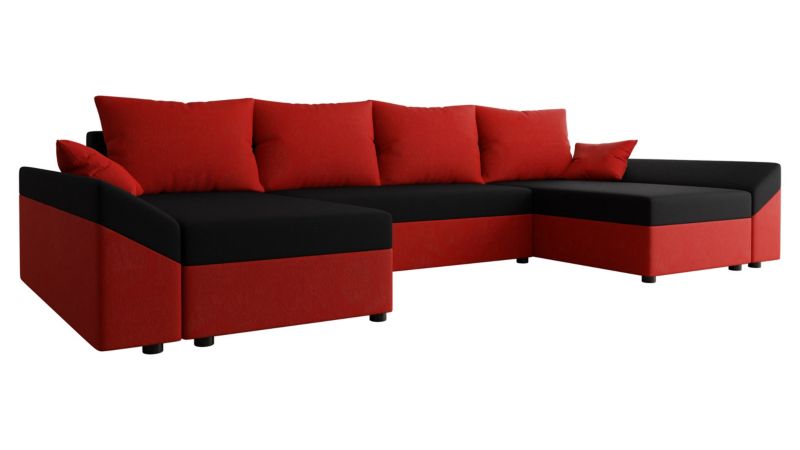 Narożnik z funkcją spania MIRJAN 24 Dante U czerwony + czarny 1 szt.