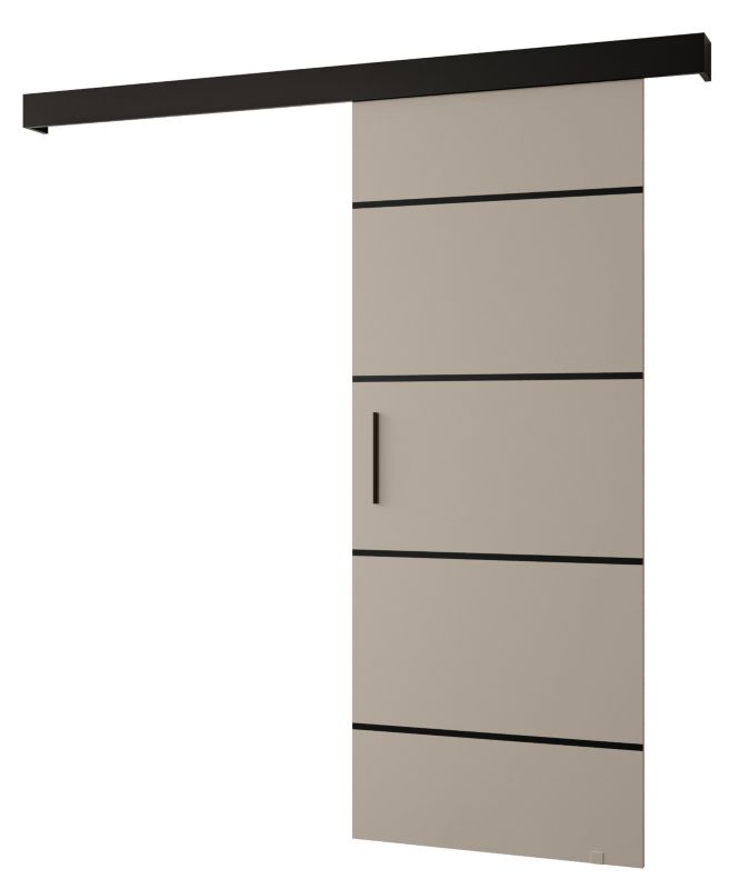 Drzwi przesuwne naścienne Abiks SALWADOR IV 70 kaszmir + czarny mat + czarny 1 szt.