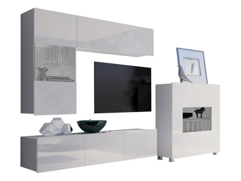 Meblościanka MIRJAN 24 Calabrini III biały / biały połysk 1 kpl.