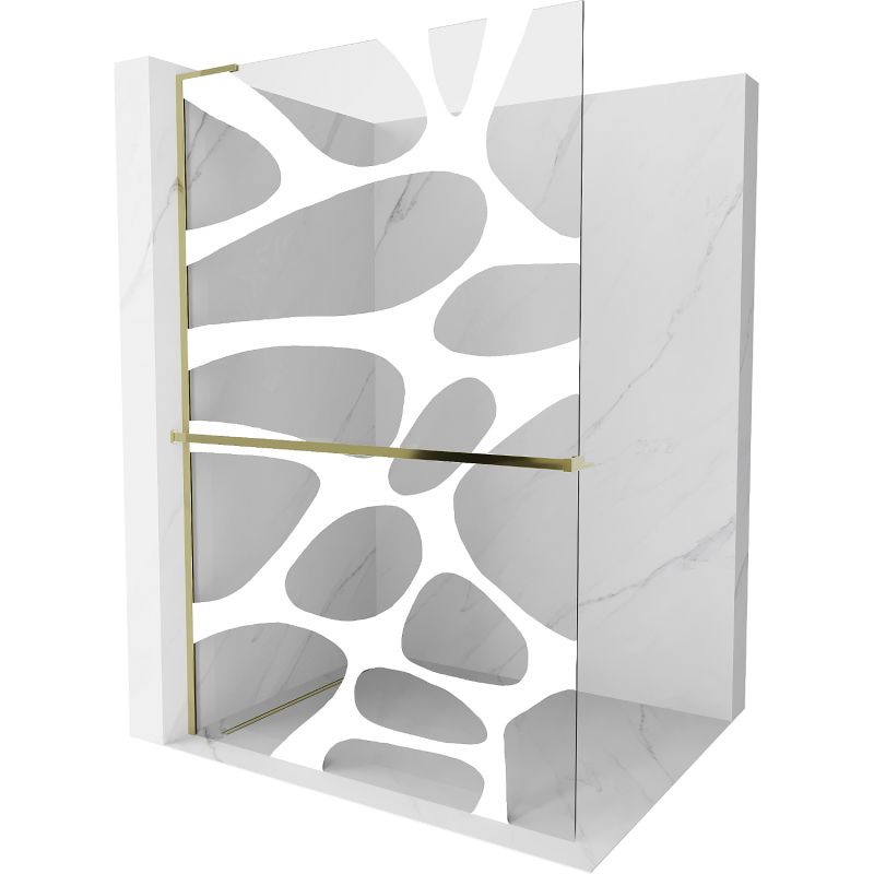 Ścianka prysznicowa Mexen Kioto+ L biały wzór złota 90x200 cm 800-090-123-50-97 1 szt.