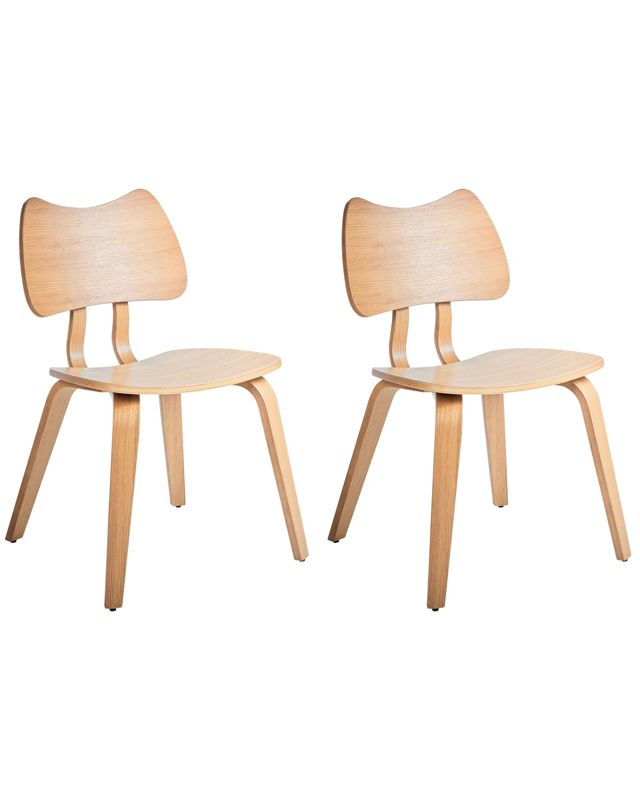 Zestaw 2 krzeseł do jadalni Diana Drewno Jasnobrązowy 1 par.