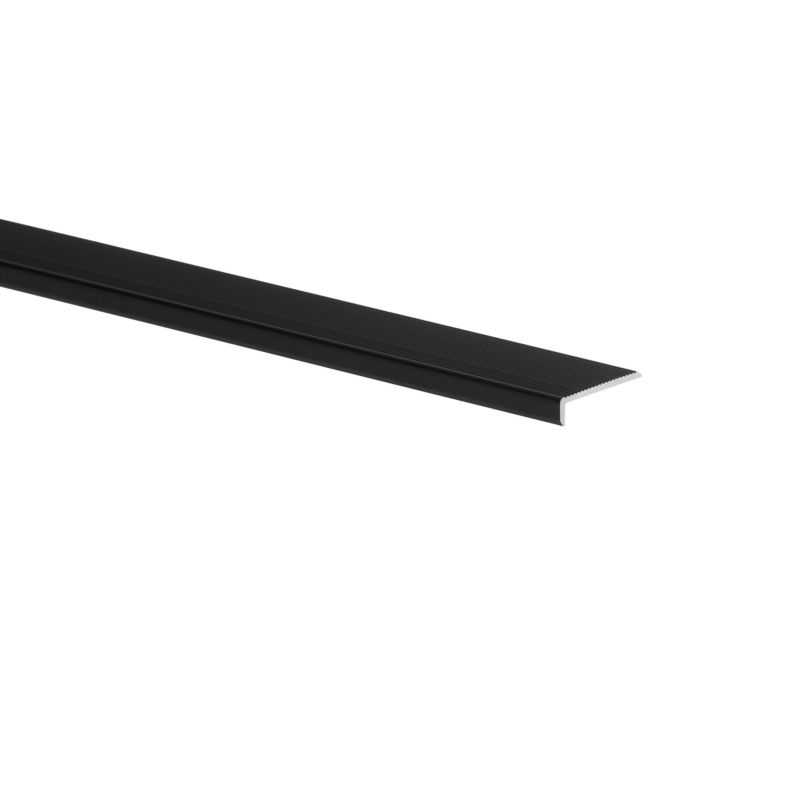 Profil schodowy aluminiowy gładki 2000 x 25 x 6 x 1,5 mm czarny