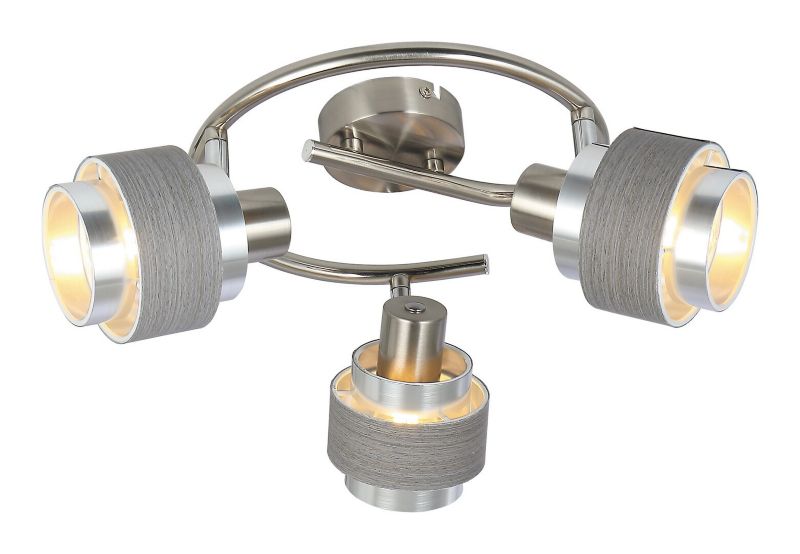 Lampa sufitowa wisząca Rabalux Basil 3814 chrom satynowany-szary dąb nowoczesna 3xE14 x 1 szt.