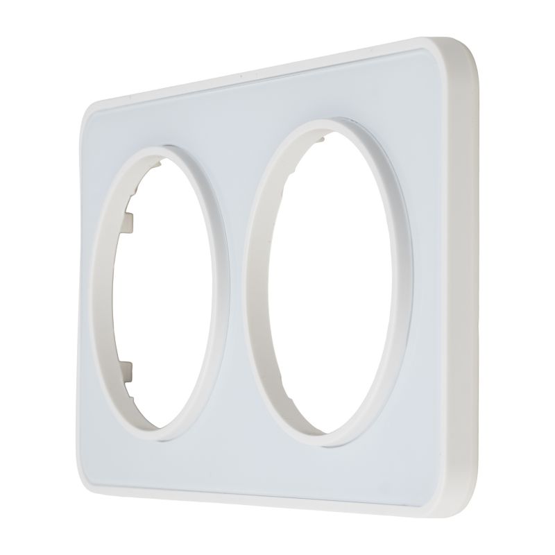 Ramka podwójna dekoracyjna Jacobsen Espen białe szkło