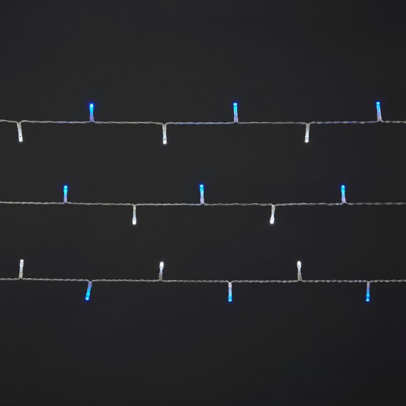 Lampki zewnętrzne 240 LED białe/niebieskie 24 m