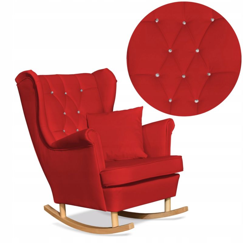 Fotel uszak do salonu bujany eko skóra Family Meble Gaja czerwony 1szt