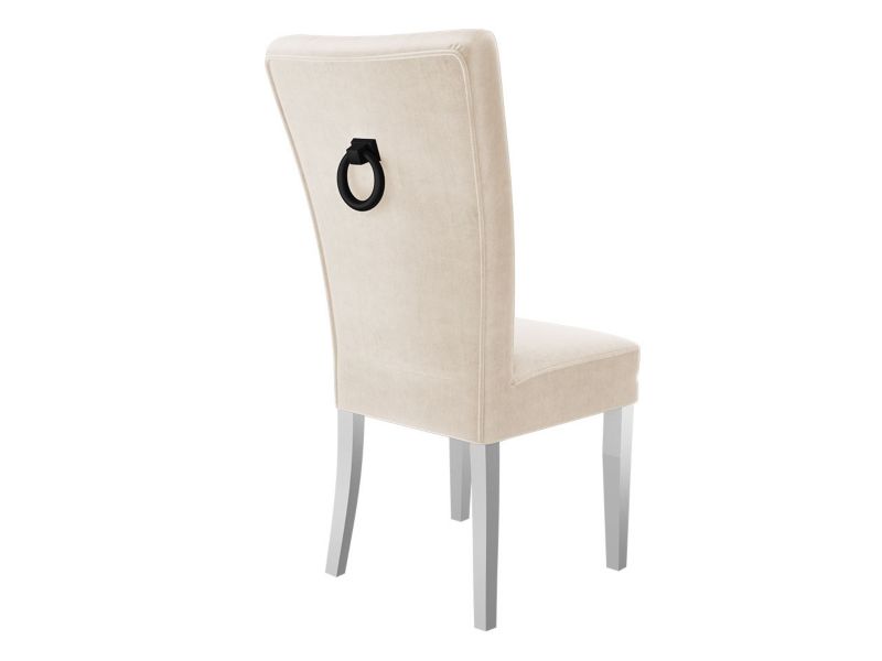 Krzesło MIRJAN 24 S67 biały półmat + kremowy + kołatka czarna 1 szt.