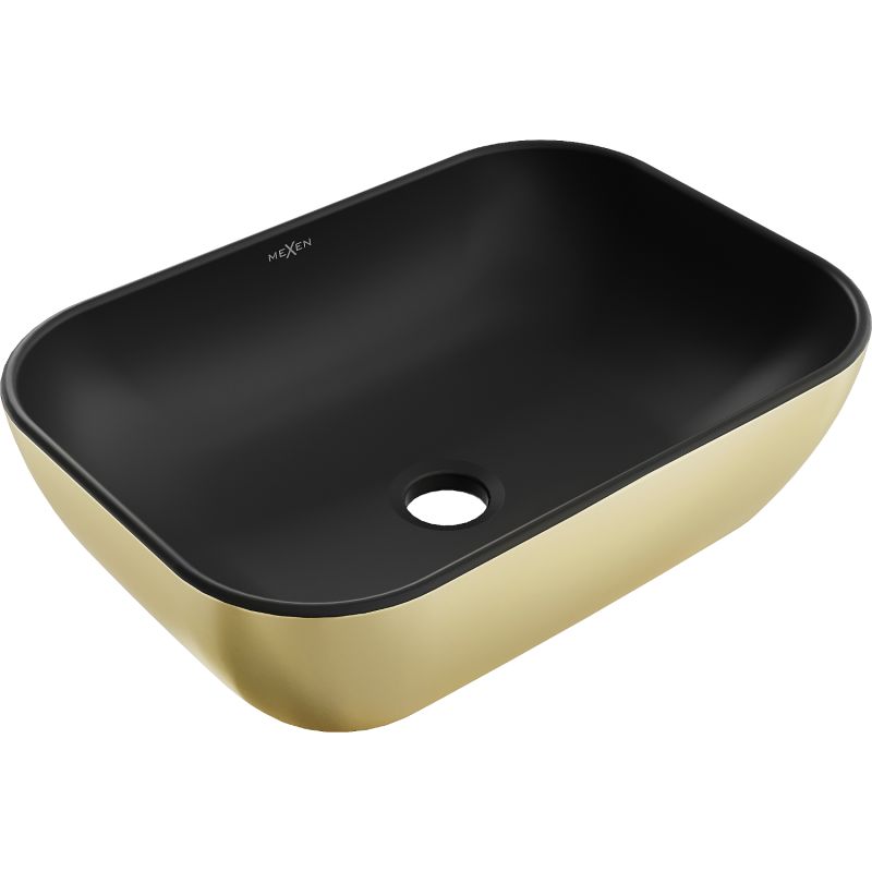 Umywalka nablatowa Mexen Rita czarna/złota 45,5x32,5 cm 1 szt.