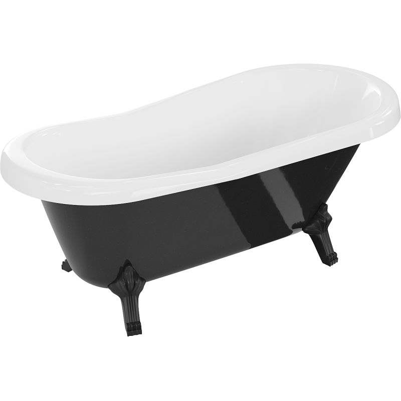 Wanna wolnostojąca Mexen Retro biały czarny 150x73 cm 53251507375-70 1 szt.