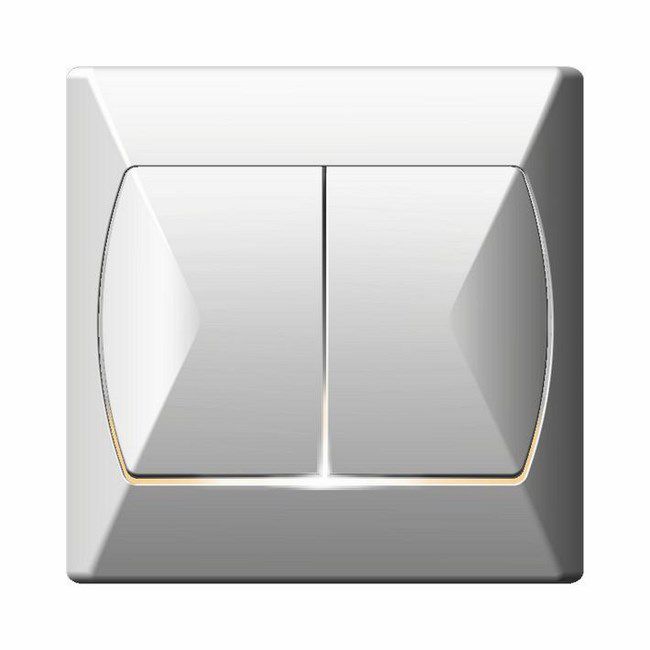 Łącznik schodowy podwójny Ospel Akcent z podświetleniem biały