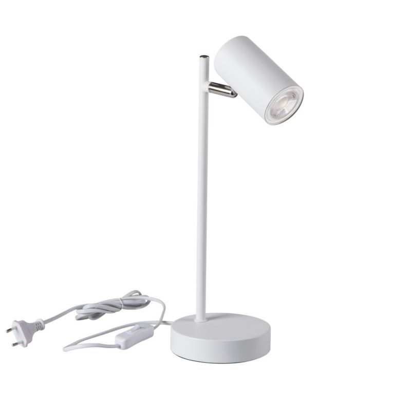 Lampa biurkowa Kanlux Evalo Tl biała 1 x GU10 x 10W IP20 wym: 35 x 12 x 12 cm aluminium - 1 szt.