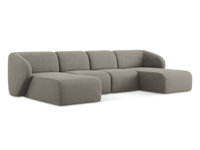 Sofa panoramiczna LaMiaSofa CERVO z tkaniny bouclé 370x170 cm szary 1 szt.