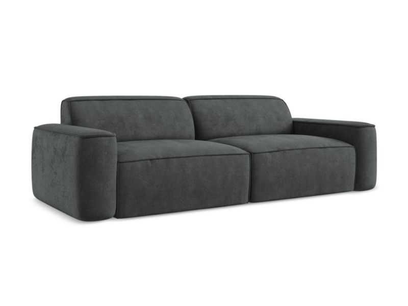 4-osobowa kanapa modułowa LaMiaSofa MELISSA z tkaniny szenilowej 244x102 cm ciemny szary 1 szt.