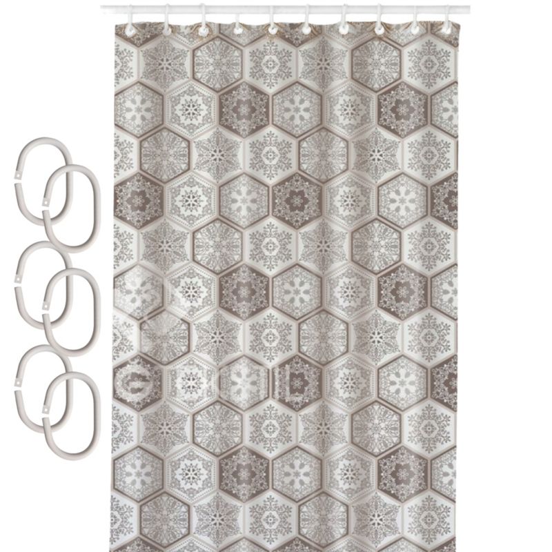 Zasłona prysznicowa Estiva tekstylna 120x200 wzór paisley 1 szt.