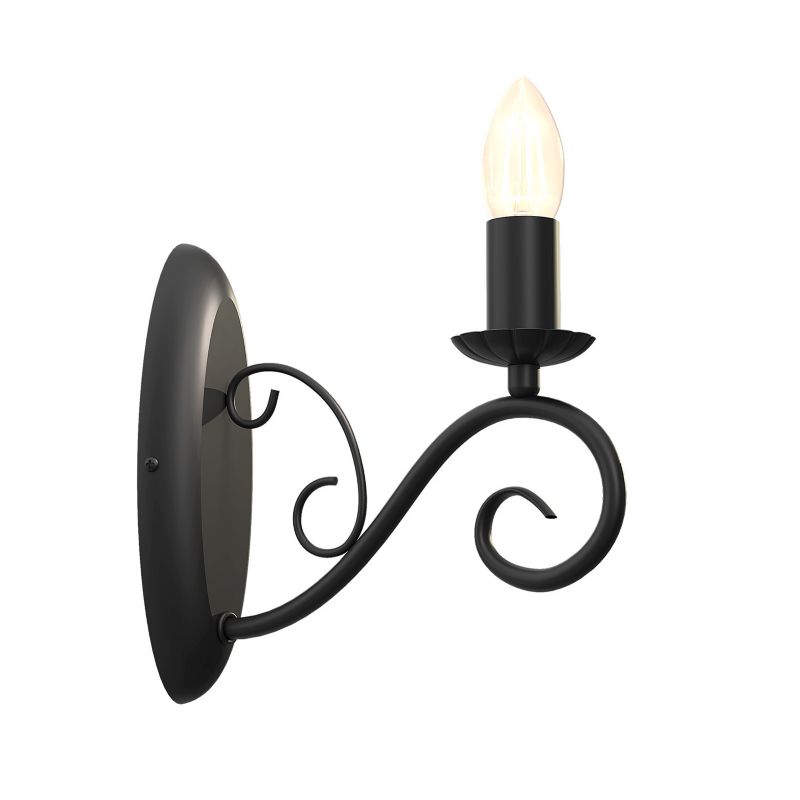 Kinkiet ścienny Luminex Mauro czarny mat 1 x E14 x 15W IP20 wym: 22 x 7 x 16 cm - 1 szt.