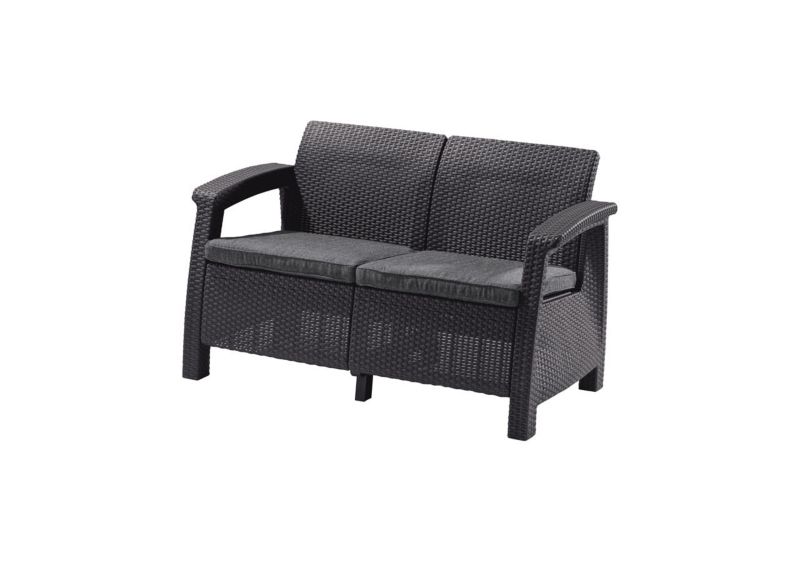 Sofa ogrodowa Keter Corfu Love Seat 2-osobowa Grafit, 1 szt.