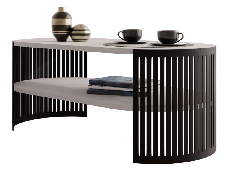 Stolik kawowy owalny MIRJAN 24 Fikoli I czarny/kaszmir 1 szt.