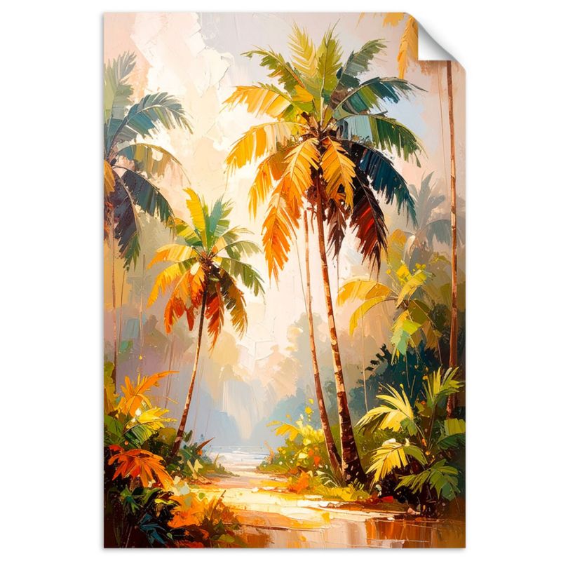 Naklejka na ścianę do salonu sypialni Feeby Palmy Dżungla Las Topikalny 90x130cm 1szt