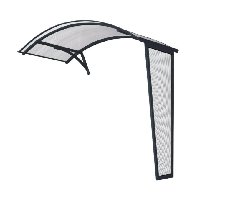 Daszek łukowy Scala grafitowy158x90 cm poliwęglan komorowy przezroczysty 1 szt.